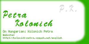 petra kolonich business card